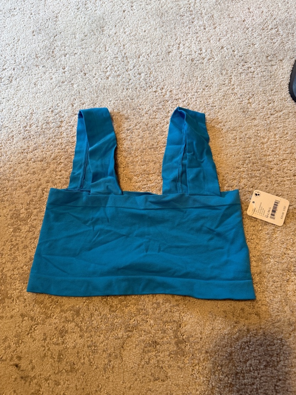 Free People Teal Blue Crop Tank Top